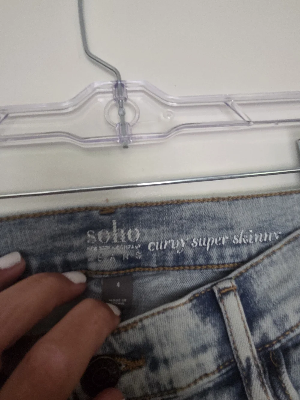 Soho New York & Co Curvy Super Skinny Jeans Size 4 Light Acid Wash